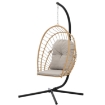 Chomik Складное Висячее Кресло Eris, Бразовый Цвет, Подушка - Серый Цвет, Рама - Черный Цвет, FAT0923 - Home Club, изображение 6
