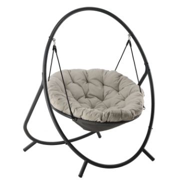 Chomik Подвесное Кресло Patio - Светло-Бежевая Подушка, Серая Рама 115,5X140X167,5 См, FAT9927 - Home Club