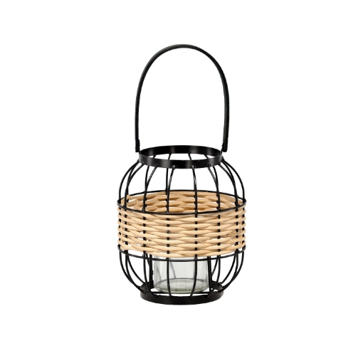 Chomik Металлический И Деревянный Фонарь, Высота 20/36, С Стеклянным Вкладышем, LIS9159 - Home Club