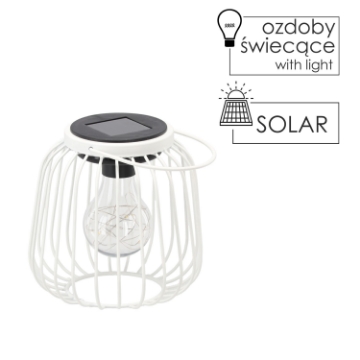Chomik Солнечный Фонарь Металлический Белый 15 См, LAP8860 - Home Club