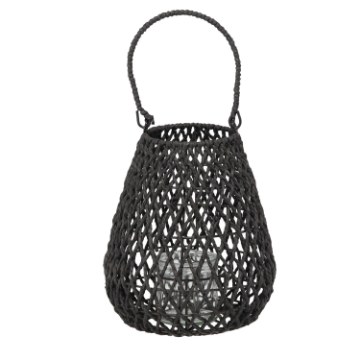 Chomik Плетеный фонарь 20 x 25 см, черный, ILS1258 - Home Club