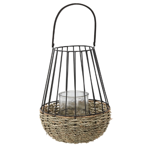 Chomik Металевий Ліхтар - Чорно-Коричневий 30/47 См З Скляним Вкладенням, LIS6680 - Home Club