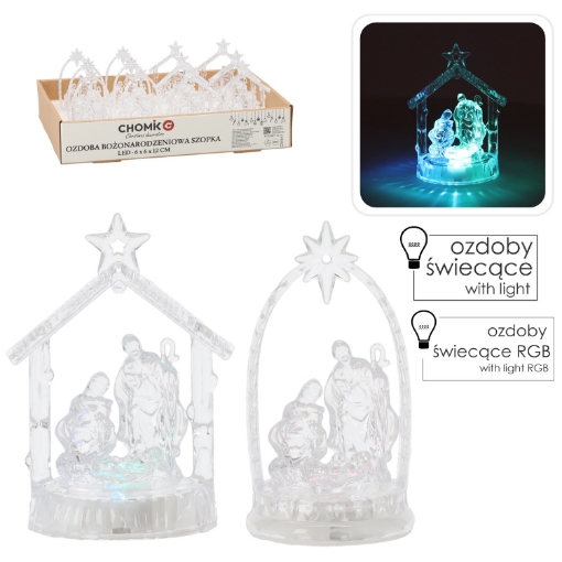 Chomik Рождественское Украшение - Пластиковый Светодиодный Рождественский Серапион 6 x 6 x 12 См, Различные Дизайны, SOL0405 - Home Club