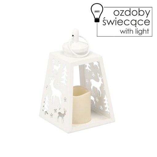 Chomik Светодиодный фонарь из металла, 12 x 21,5 см, белый - Renifer, SOL0412 - Home Club