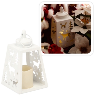 Chomik Светодиодный фонарь из металла, 12 x 21,5 см, белый - Renifer, SOL0412 - Home Club