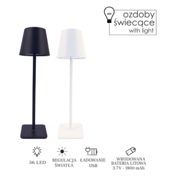 Chomik Светодиодная настольная лампа с сенсорным управлением, 11 x 37 см, белая/черная, SOL0399 - Home Club