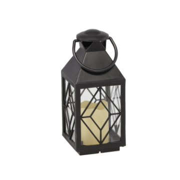 Chomik Праздничный Фонарь 11 x 11 x 26,5 см С Led-Вставкой, Черный, LED2522 - Home Club