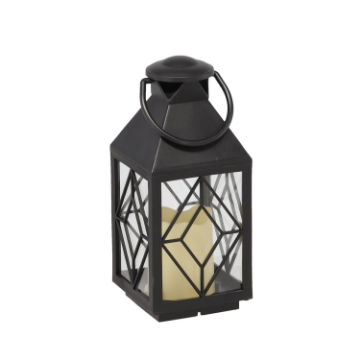 Chomik Праздничный Фонарь 11 x 11 x 26,5 см С Led-Вставкой, Черный, LED2522 - Home Club