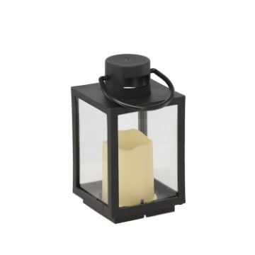 Chomik Праздничный Фонарик 11 x 11 x 20,5 см С Led-Вставкой, Черный, LED2539 - Home Club