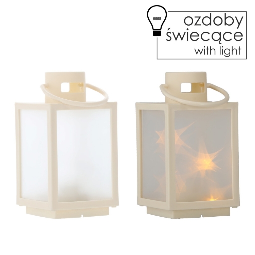 Chomik Святковий Ліхтарик 11 x 11 x 20,5 См З Led-Вставкою З 3D-Ефектом, Білий, LED2546 - Home Club