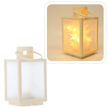 Chomik Праздничный Фонарик 11 x 11 x 20,5 см С Led-Вставкой С Эффектом 3D, Белый, LED2546 - Home Club