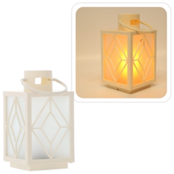 Chomik Праздничный Фонарик 11 x 11 x 20,5 см С Led-Вставкой, Белый, LED2553 - Home Club