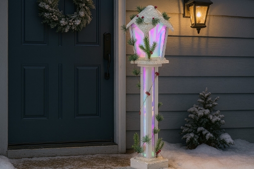 Chomik Святкова Ліхтарня Біла Led 18 x 18 x 100 См, DEL5164 - Home Club