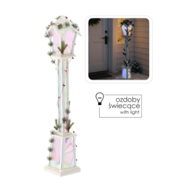 Chomik Праздничный Фонарь Белый Led 20 x 20 x 120 См, DEL5171 - Home Club