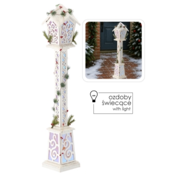 Chomik Праздничный Фонарь Белый Led 20 x 20 x 120 См, DEL5263 - Home Club