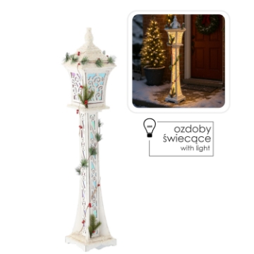 Chomik Праздничный Фонарь Белый Led 18 x 18 x 100 См, DEL5270 - Home Club