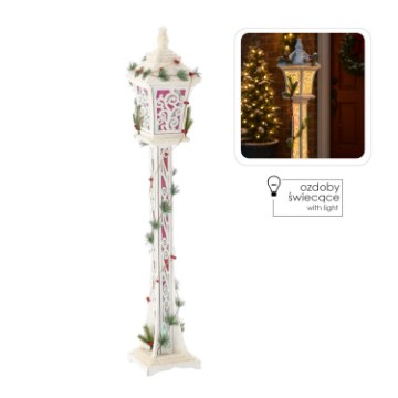 Chomik Святкова Ліхтарня Біла Led 20 x 20 x 120 См, DEL5287 - Home Club