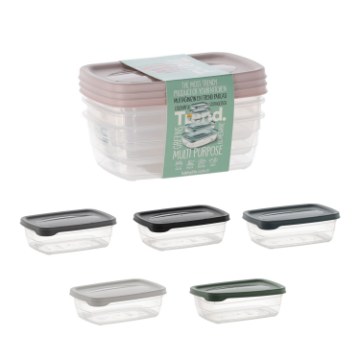 Hobby Life Кпл. 3 Прямокутних Контейнерів Trend Box 0,6 Л, HOB021015 - Home Club