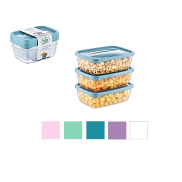 Hobby Life Набор из 3 прямоугольных контейнеров Trend Box 0,3 л, HOB021014 - Home Club