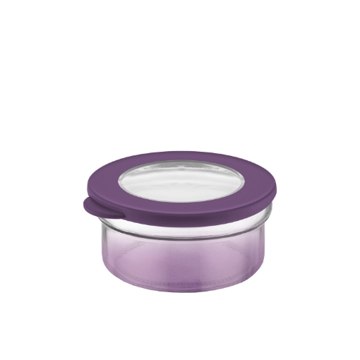 Chomik Круглый стеклянный контейнер 415 мл, фиолетовый, LUXL-C501 - Home Club