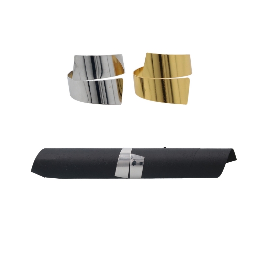 Chomik Набор из 4 колец для салфеток - Helix, золотой/серебряный, JUL0344 - Home Club