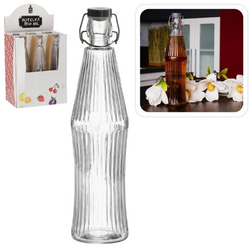 Chomik Бутылка 1150 мл круглая с механической пробкой, IDE0581 - Home Club