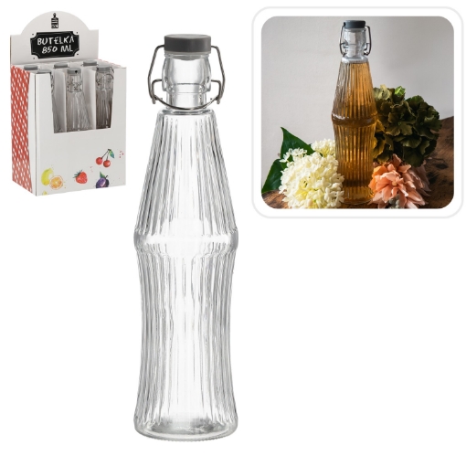 Chomik Бутылка 850 мл круглая с механической пробкой, IDE0598 - Home Club