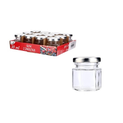Chomik Банка 30 мл шестиугольная с металлической крышкой, BUS1530 - Home Club