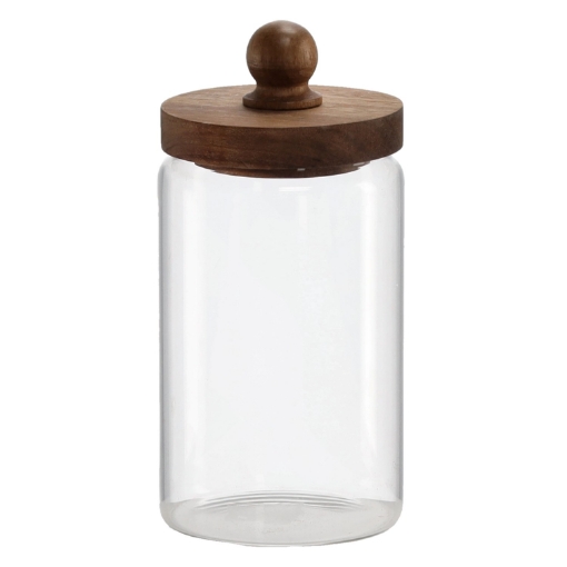 Chomik Стеклянная Банка 1 Литр С Деревянной Крышкой, DUC0789 - Home Club