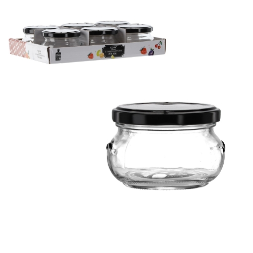 Chomik Банка 150 Мл Плоская С Черной Металлической Крышкой, BUS2363 - Home Club
