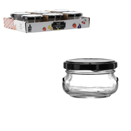 Chomik Банка 80 Мл Плоска З Чорною Металевим Кришкою, BUS2370 - Home Club