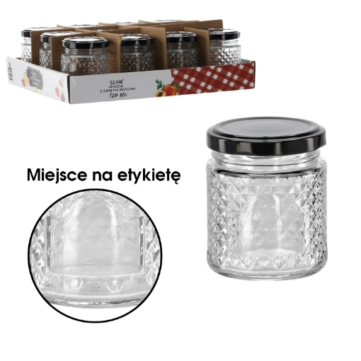 Chomik Банка 120 Мл Кристал З Чорною Металевим Кришкою, BUS2523 - Home Club