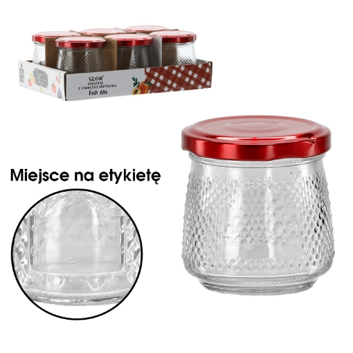 Chomik Банка 140 Мл Кристал З Червоною Металевим Кришкою, BUS2561 - Home Club