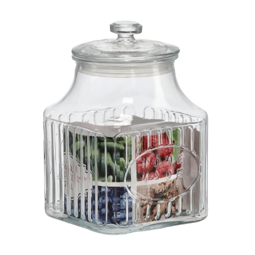 Chomik Стеклянная квадратная банка объемом 2,8 л с крышкой из стекла, SIP0888 - Home Club