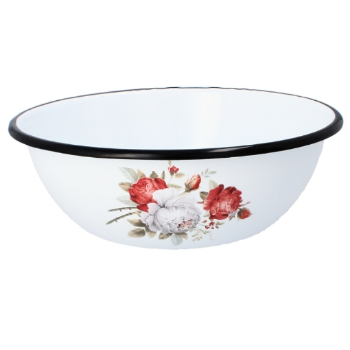 Chomik Эмалированная Миска 1,5 Л 20 См Белая Роза, EMA3196 - Home Club