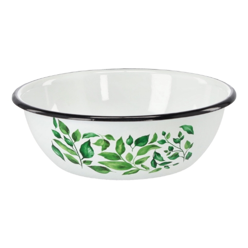 Chomik Эмалированная Миска 1,5 Л 20 См Белый Фикус, EMA9068 - Home Club