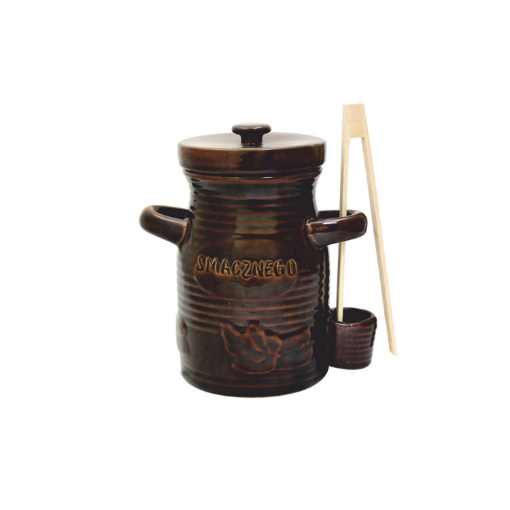 Chomik Керамический контейнер объемом 1,5 л для огурцов с зажимами, цвет: коричневый, RUI3248 - Home Club