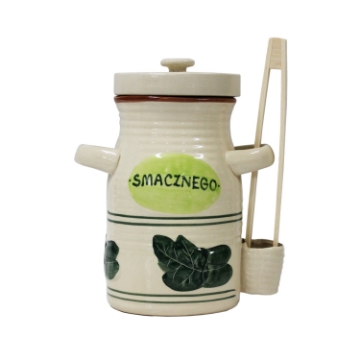 Chomik Керамический контейнер объемом 3,5 л для огурцов с зажимами, белый, RUI3156 - Home Club