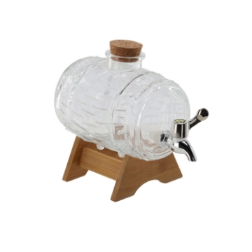 Chomik Баррель объемом 1 литр на деревянной подставке с краном, ZIX5704 - Home Club