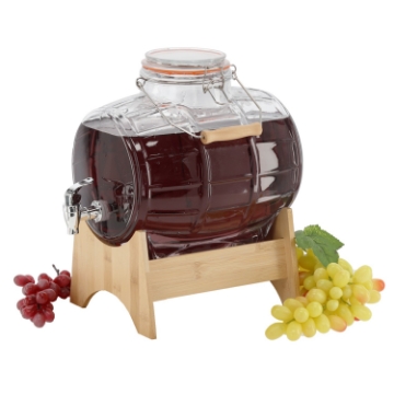 Chomik БАРЕЛ 8 ЛІТРІВ НА БАМБУКОВІЙ ОСНОВІ З КРАНИКОМ, РУКОЯТКОЮ ТА МЕХАНІЧНИМ ЗАМКОМ, ZIX1722 - Home Club