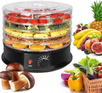 Chomik 5-уровневая сушилка для продуктов питания, мощность 250 Вт, диаметр 32 см, с механизмом, BIL2714 - Home Club