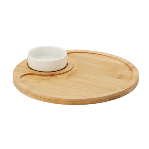 Chomik Кпл. Для Подачи Закусок — Круглый Поднос С Миской 25 x 3,5 См, MUT6514 - Home Club