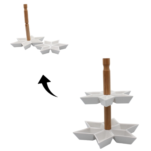 Chomik Двухъярусная тарелка для закусок в форме звезды, MUT6682 - Home Club