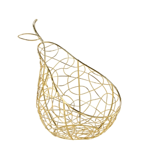 Chomik Металлическая Корзина Золотая - Грушка 18,6 x 13,7 x 18 См, GOT1429 - Home Club