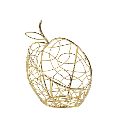 Chomik Металлическая Корзина Золотая - Яблоко 11,3 x 10,8 x 11,3 См, GOT1436 - Home Club