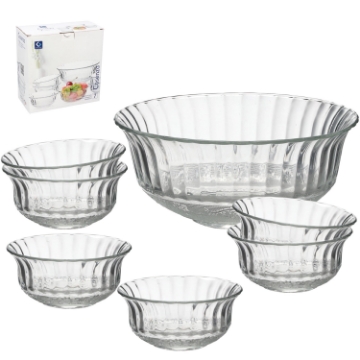 Chomik Кпл. 7 Скляних Салатних Мисок (1 x 20 См + 6 X 11,6 См) Cosenza, IND5419 - Home Club