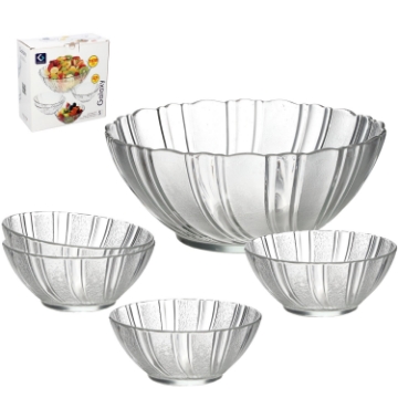 Chomik Кпл. 5 Скляних Салатних Мисок (1 x 22,2 См + 4 x 12,4 См) Galaxy, IND5426 - Home Club