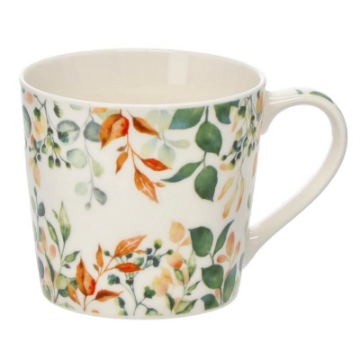 Chomik Фарфоровая Чашка 400 Мл, Листья, Разные Цвета, LIL7901 - Home Club