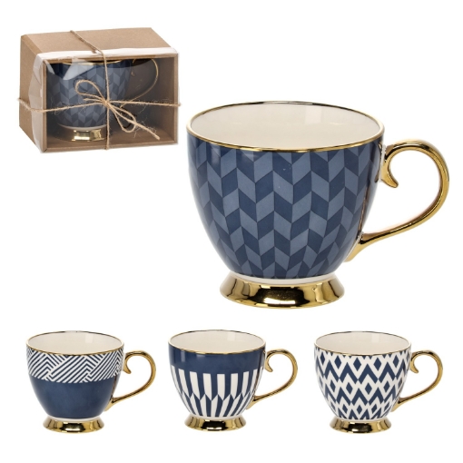 Chomik Фарфоровый Кубок 445 Мл На Ножке, Гранатовый / Золотой, С Различными Узорами, LIL7963 - Home Club