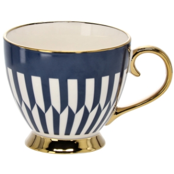 Chomik Фарфоровый Кубок 445 Мл На Ножке, Гранатовый / Золотой, С Различными Узорами, LIL7963 - Home Club